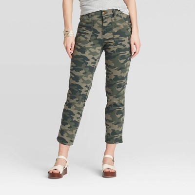 high rise camo jeans