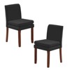 DOMETOUR Linen Upholstered Dining Chair Set of 2, Modern Armless Chair With Cushioned Seat for Living Room - 2 of 4