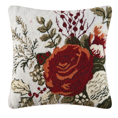 C&F Home Jardin Rouge Hooked Pillow