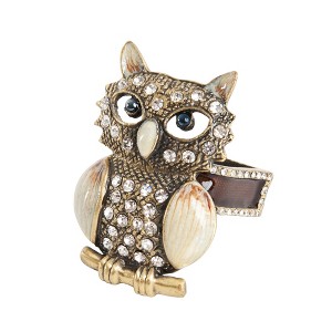 Saro Lifestyle Owl Napkin Ring, Bronze (Set of 4) - 1 of 4