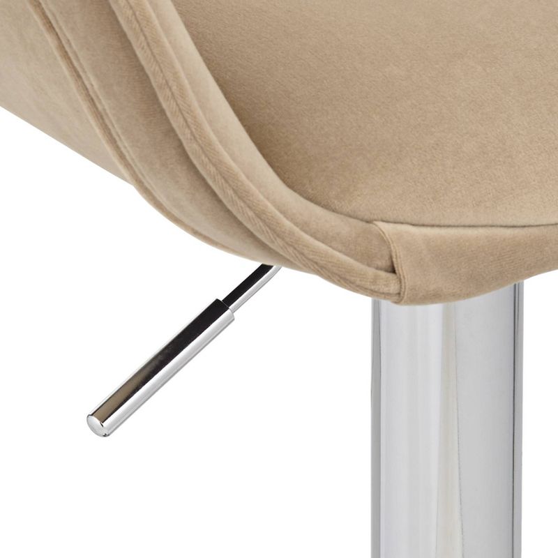 Studio 55D Alta Chrome Swivel Bar Stool 32 1/2" High Mid Century Modern Adjustable Beige Cushion with Backrest Footrest for Kitchen Counter Height, 5 of 10