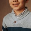 Hope & Henry Boys'  Long Sleeve Shawl Collar Sweater with Engineered Stripe, Kids - 4 of 4