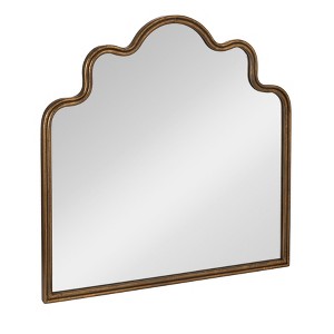 Storied Home Wavy Scalloped Arched Metal Framed Wall Mirror, Gold - 1 of 4