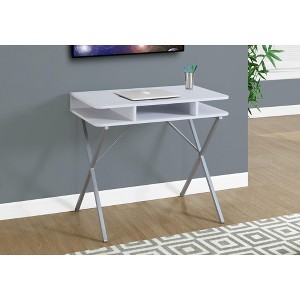 NicBex Contemporary Computer Desk with Open Storage Shelves & Metal Legs for Work Home Office Ergonomic Design - 1 of 4