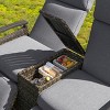 Patio Recliner Chair,Adjustable Backrest Patio Reclining Lounge Chairs With Built-In Storage Table,Recliner Chair Patio Furniture-Cuddlewood - 3 of 4
