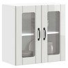 CLIHOME 2 Doors Contemporary Kitchen Wall Storage Cabinet Engineered Wood and Glass - 2 of 4