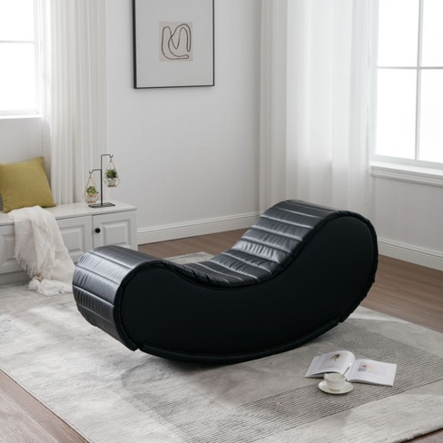 Faux leather chaise online lounge