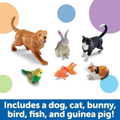 Jumbo Domestic Pets Set with 6 Colorful Animals