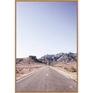 23" x 33" Dusty Desert Dreams Road by Nathan Larson Framed Canvas Wall Art Print - Amanti Art: Vintage Style, Hand-Stretched - 1 of 4