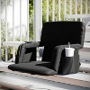 Emma and Oliver Extra Wide Foldable Reclining Heated Stadium Chair with Backpack Straps - Black - 2 of 4