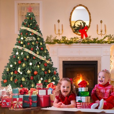 Artificial Holiday Tree Realistic Full-Body Branches Hinged Sections,  Christmas Tree, Foldable Base for Easy Setup and Storage for Home Parties