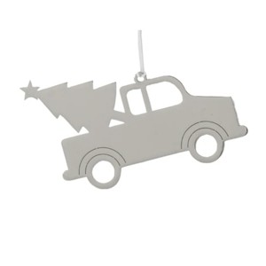 Slickblue Vintage Truck with Tree Ornament and White Tassel - Festive Holiday Décor - 1 of 3