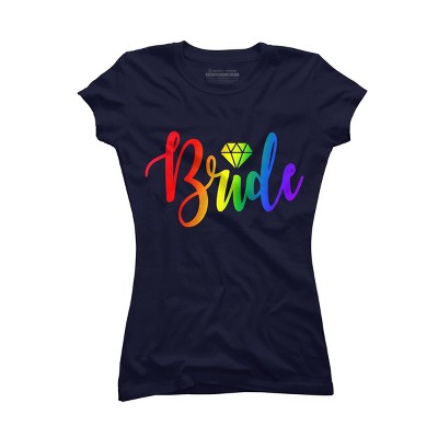 Adult Design By Humans Bride Pride Rainbow Wedding By Anhanva T-Shirt