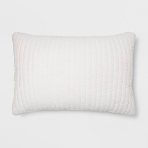 Quilted Velvet Lumbar Throw Pillow Cream - Project 62 , Ivory