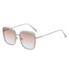 Anna-Kaci Minimalist Square Frame Sunglasses with Slim Metal Arms and Flat Top Bridge Design - 2 of 2