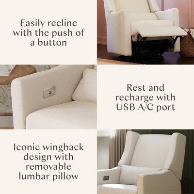 Eco-Weave Cream Performance Swivel Recliner Armchair with USB