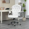 NicBex Velvet Adjustable Height Button Tufted Home Office Desk Chair with Padded Armrests and Wheels for Work Study Vanity - 2 of 4
