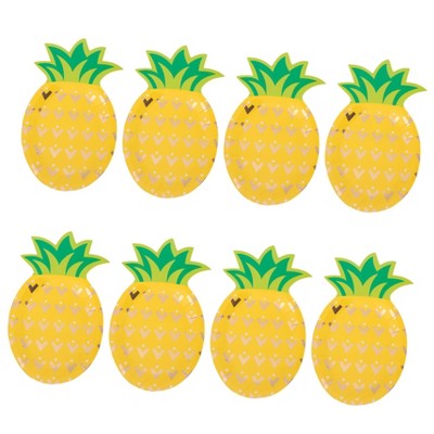 DYLIVeS 8pcs Pineapple Design Disposable Paper Plates for Parties Tableware for Snacks Popcorn and Nuts for Birthdays and Garden Gatherings