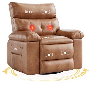 Oversized Recliner Sofa with Heat and Massage,360Swivel Lazy Boy Recliner Chair for Adult, Manual Rocking Chair with Remote Control for Living Room - 1 of 4