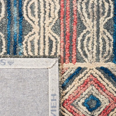 Handmade Gray and Navy Wool Tufted Area Rug, 3' x 5'