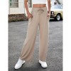 Women's Yoga Pants with Pockets Casual Joggers Loose Lounge Wide Leg High Waisted Drawstring Pants - 3 of 4
