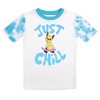 Just Chill Dog Youth Girls Blue & White Wash Short Sleeve Shirt & Sleep Pants Set - 2 of 4
