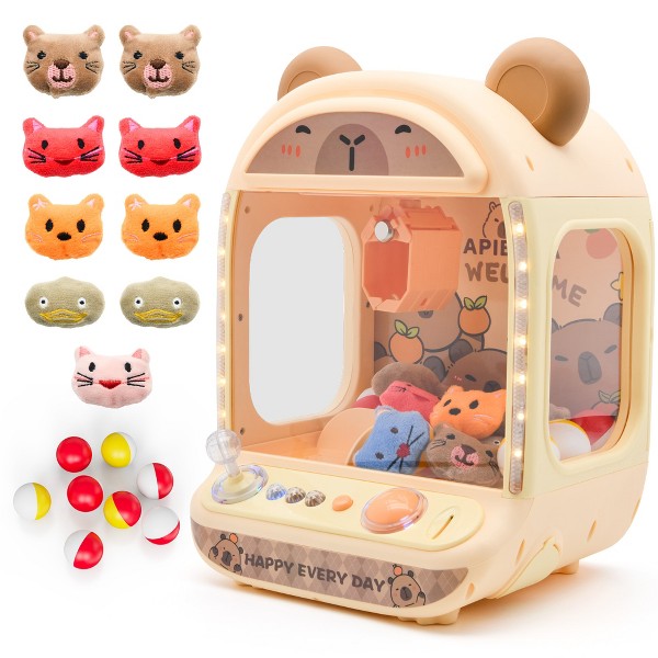 Contixo CM1 Máquina de Garra Mini Capibara, Juego de Mesa de Agarre de Premios con Luces LED, Música y Joystick para Niños y Niñas de 3+ Años