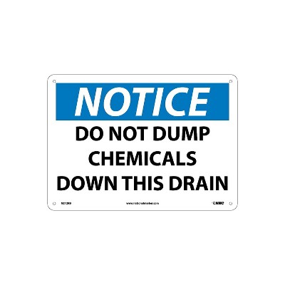 National Marker Notice Signs Do Not Dump Chemicals Down This Drain 10X14 Rigid Plastic N212RB