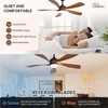 52 Inch Smart Ceiling Fan With Lights and Remote High CFM Reversible DC Bedroom Ceiling Fan 6 Wind Speeds Dimmable LED 5 Carved ABS Blades - 2 of 4
