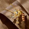 Ross-Simons 0.60 ct. t.w. Multi-Gemstone Red Panda Pin/Pendant Necklace in 18kt Gold Over Sterling Size - 3 of 4
