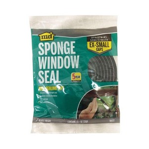 M-D - Sponge Rubber - Weather Stripping Tape - For Auto and Marine - Ex-Small - Black - 10 ft. - 1 of 1