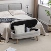 PAGED Storage Ottoman Bench Modern Shoe Bench with Wood Legs, Velvet Fabric End of Bed Table for Living Room, Bedroom, Entryway - 2 of 4