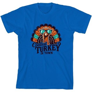 Coolest Turkey In Town Youth Crew Neck Short Sleeve Tee - 1 of 2