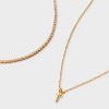 14K Gold Dipped Cubic Zirconia Initial Necklace Set 2pc - A New Day™ Gold - 3 of 3