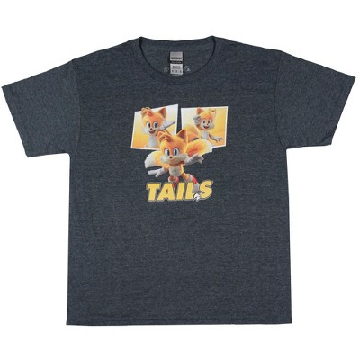 Seven Times Six Sonic The Hedgehog 2 Boy's Tails Miles Prower Kids Graphic Print T-Shirt Grey