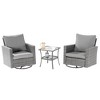 Sonkuki 3-Piece Patio Chair Set Swivel Rocking Chair Set Side Table Suiting Backyard, Poolside and Patio - 2 of 4