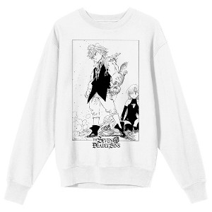 Seven Deadly Sins Meliodas And Elizabeth Liones Adult White Crew Neck Sweatshirt - 1 of 3