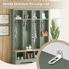 PAGED Wood Hall Tree with 5 Hooks, Farmhouse Coat Rack with Shoe Bench and Storage Shelves, Entryway Shoe Storage for Mudroom, Living Room - 3 of 4