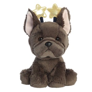 Aurora Small Holiday Cheer Jody French Bulldog Holiday Festive Stuffed Animal Black 7.5" - 1 of 4