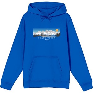 Adventure Society Grand Teton Wyoming Long Sleeve Adult Hooded Sweatshirt - 1 of 2
