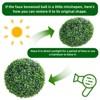 2 Pcs Artificial Plant Topiary Balls Outdoor, Faux Boxwood Balls Fake Green Plants Decorative Spheres for Front Porch Patio Garden Backyard Decor - 4 of 4