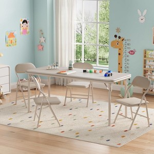 Nasitip 5-Piece Kids Folding Table & Chairs Set, Toddler Activity Table for Daycare, Classroom, Home - 1 of 4