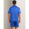 INSPIRE CHIC Men's Satin Sleepwear Short Sleeve Nightwear Shorts Summer Pajamas Set 2 Pieces - 3 of 4