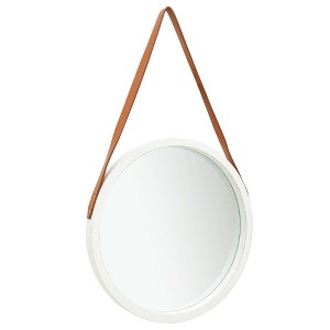 vidaXL Wall Mirror with Strap 16.7" White - 1 of 4