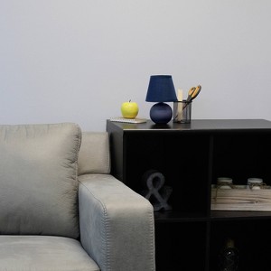 Simple Designs 8.66" Compact Ceramic Globe Table Lamp with Stylish Shade (Includes LED Light Bulb) - 1 of 4