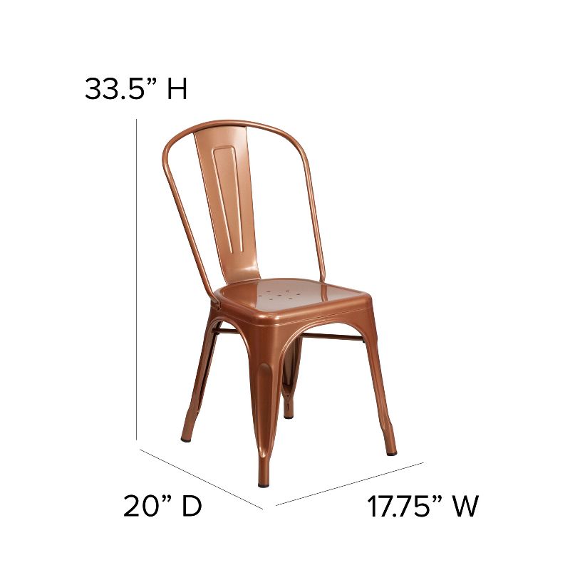 Flash Furniture Commercial Grade Metal Indoor-Outdoor Stackable Chair, 5 of 12