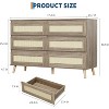 6/7/8 Drawer Rattan Dresser, Rattan Chest of Dressers with Solid Wood Legs, Large Table Top Dressers Bedroom, Living Room, Hallway, Natural - 2 of 4