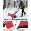 Metal Snow Shovel Pusher for Driveway, Snow Removal with Double Rod, Angled Blade Efficient, 5 Level Adjustable Height Handle, Snow Plow for Sidewalk - 3 of 4