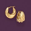 Ross-Simons Italian 18kt Gold Over Sterling Ribbed Twist Hoop Earrings - 3 of 4
