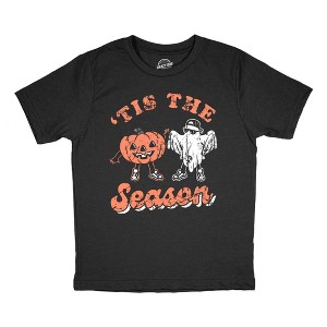 Youth Funny T Shirts Tis The Season Sarcastic Halloween Graphic Novelty Tee For Kids - Crazy Dog Youth T Shirt For Halloween Season - 1 of 4